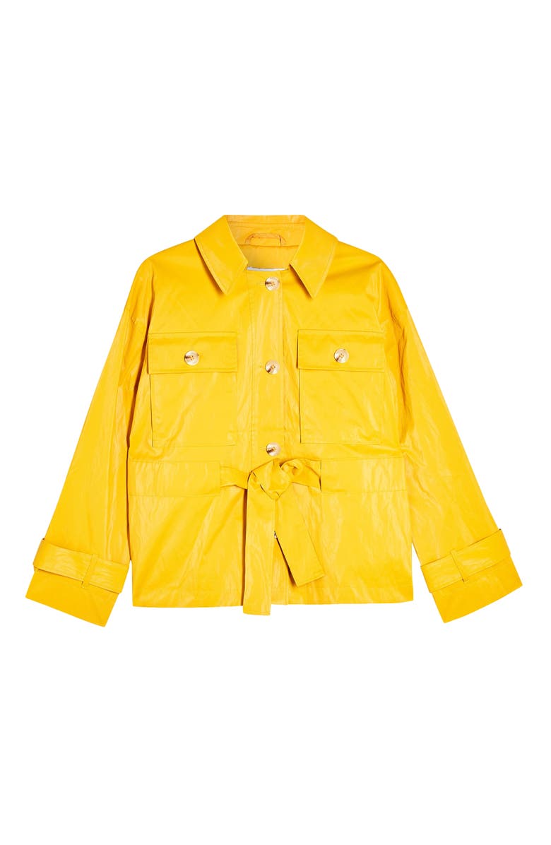 Topshop Faux Leather Belted Jacket, Alternate, color, 