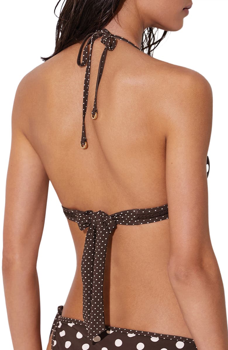 Reiss Hennel Triangle Bikini Top, Alternate, color, Chocolate Brown