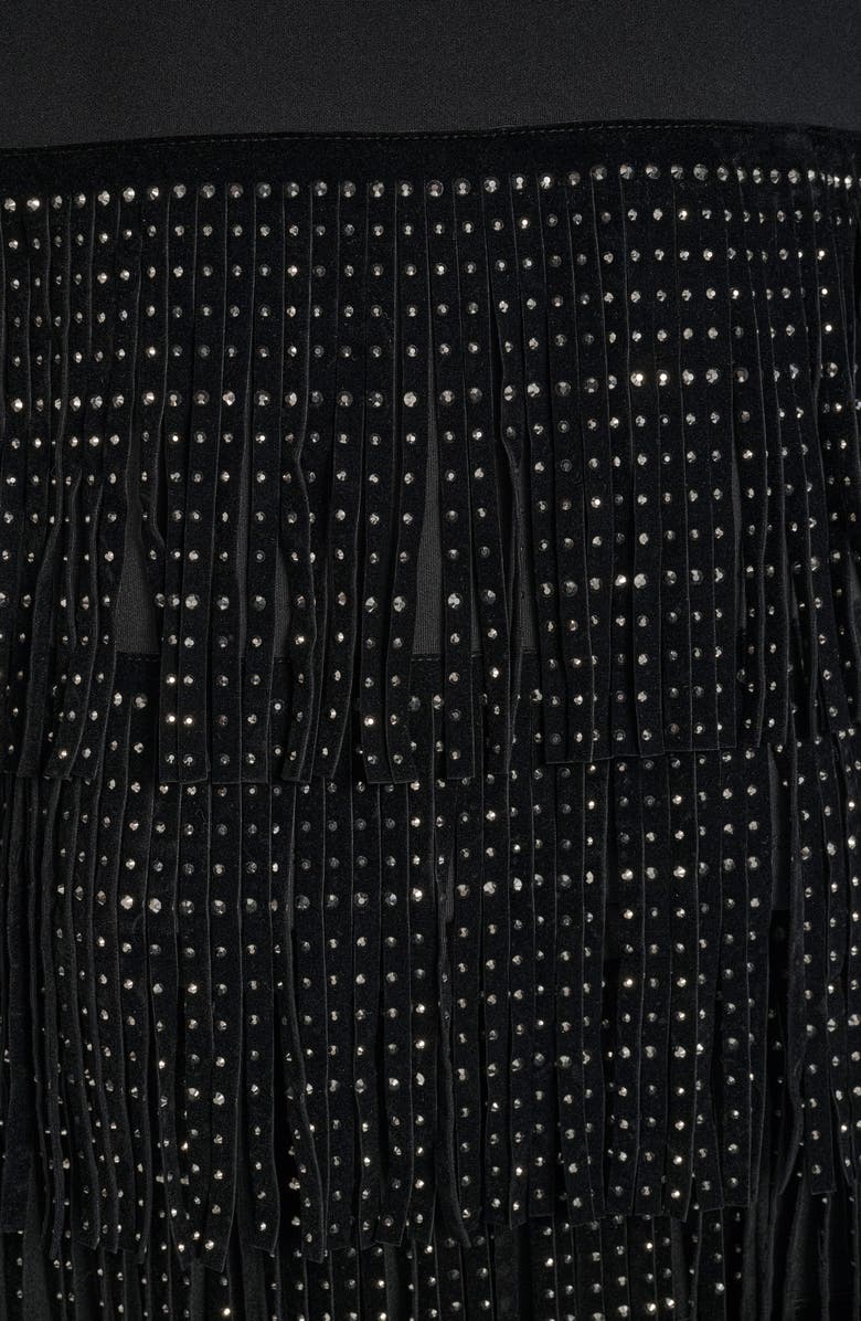 DKNY Stud Fringe T-Shirt, Alternate, color, Black