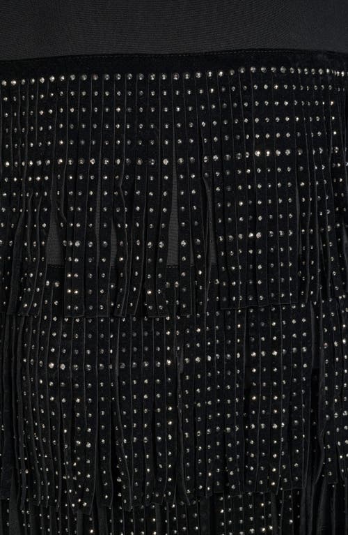 Dkny Stud Fringe T-shirt In Black