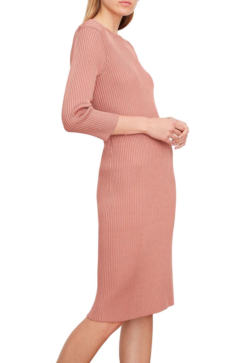 Rib Sweater Skirt, Alternate, color, TEA ROSE
