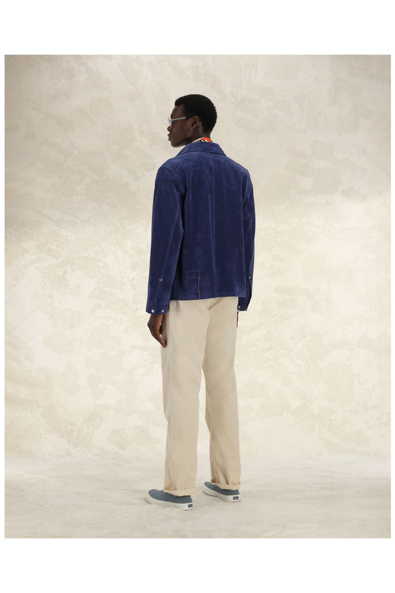Welder Suede Leather Jacket, Alternate, color, INDACO