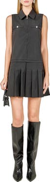 Endless Rose Sleeveless Pleated Zip-Up Minidress