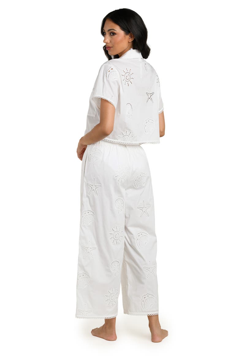 Bayside Crop Stretch Cotton Cover-Up Shirt, Alternate, color, WHITE