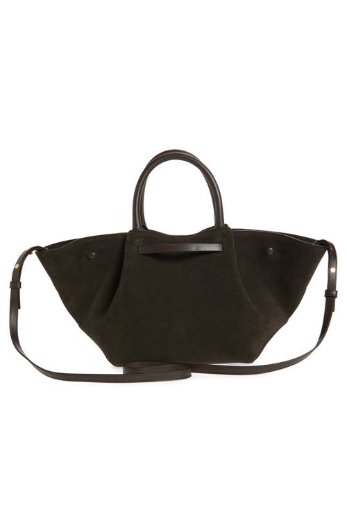 Demellier New York Leather East/west Midi Tote In Brown