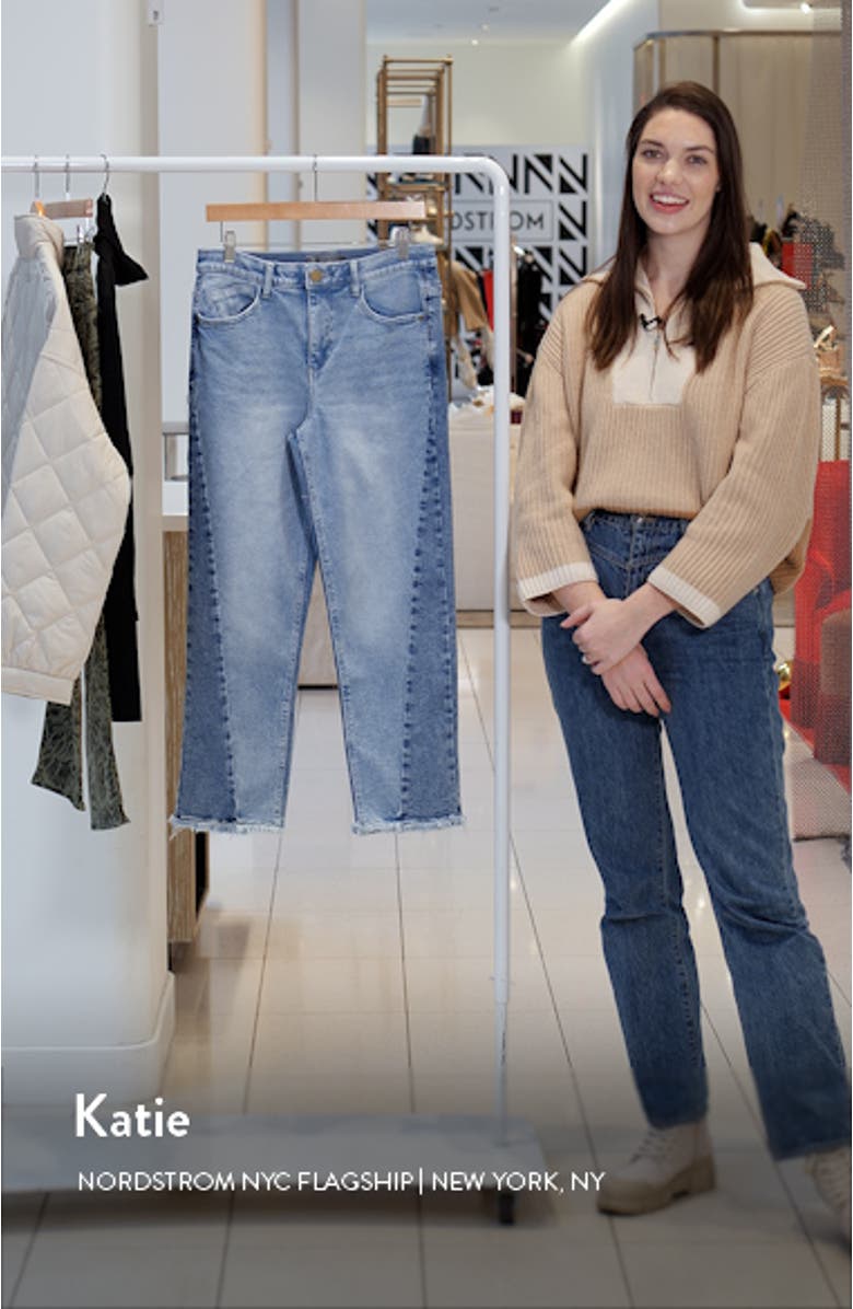 'Ab'Solution Pieced High Waist Ankle Straight Leg Jeans, sales video thumbnail