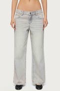 EDIKTED Magda Low Rise Wide Leg Jeans