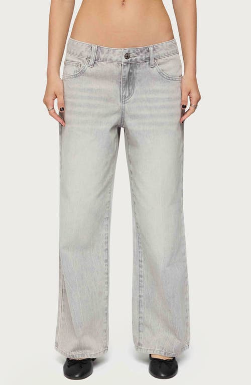 Edikted Magda Low Rise Wide Leg Jeans In Gray