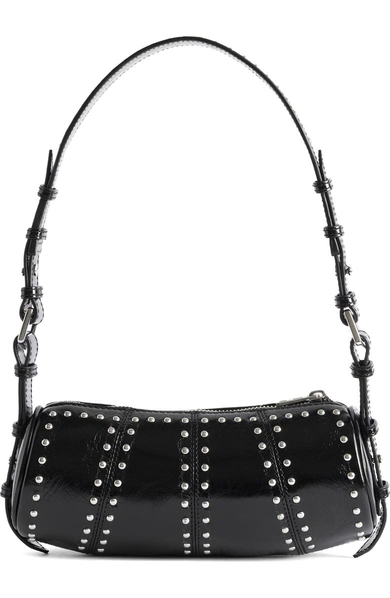Zadig & Voltaire Le Roudoudou Studded Shoulder Bag, Alternate, color, Black