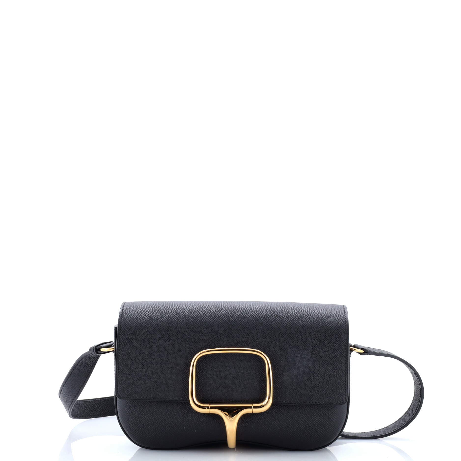 Pre-Owned Hermes Della Cavalleria Elan Shoulder Bag Epsom, Main, color, Noir