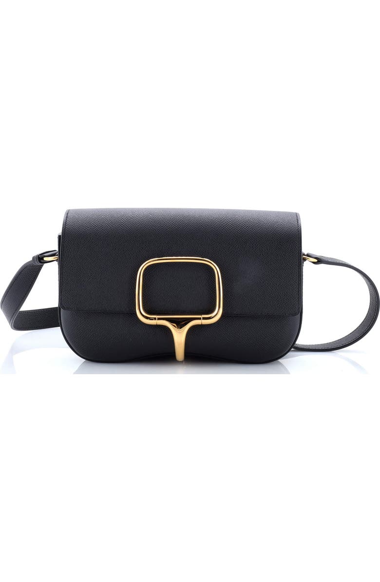 Pre-Owned Hermes Della Cavalleria Elan Shoulder Bag Epsom, Main, color, Noir