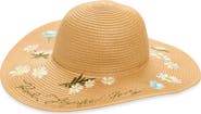 KARL LAGERFELD PARIS Karl's Garden Straw Floppy Sun Hat
