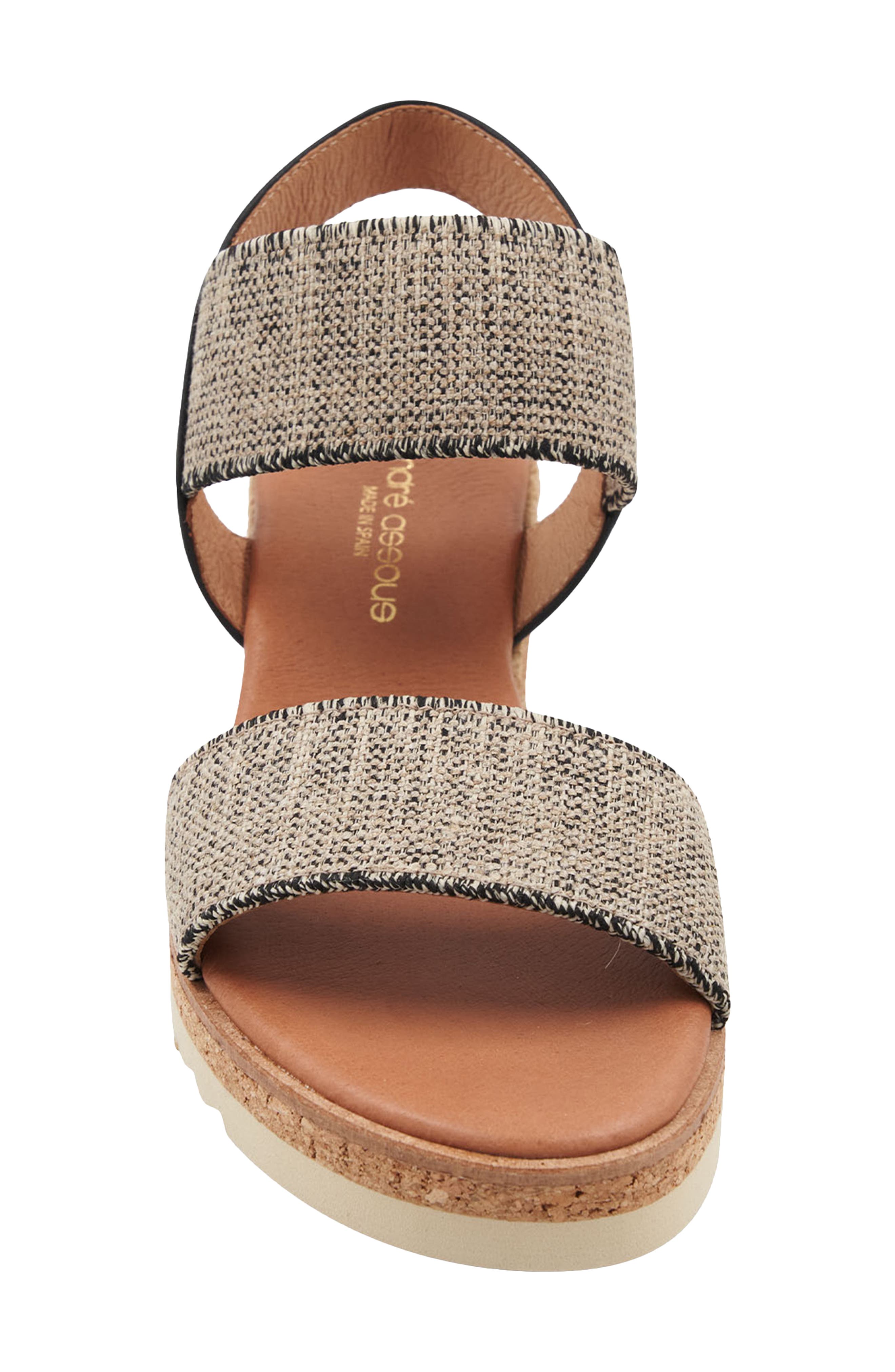 André Assous Neveah Espadrille Sandal, Alternate, color, Black/ Beige