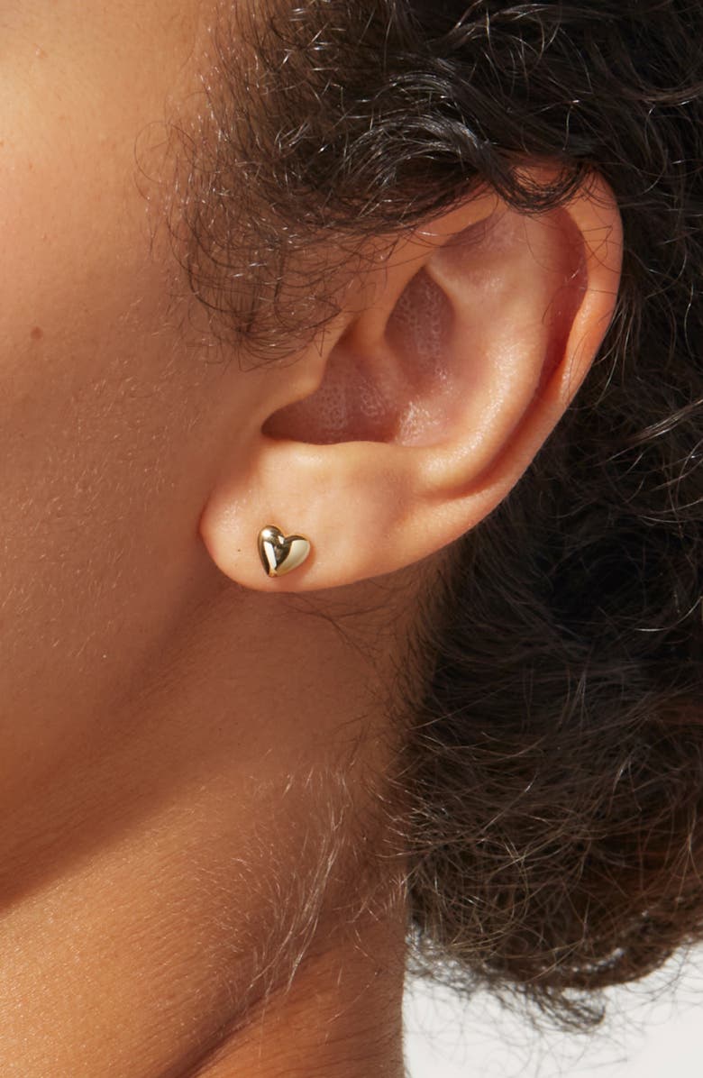 Ana Luisa Heart Earrings - Lev Studs, Alternate, color, Gold