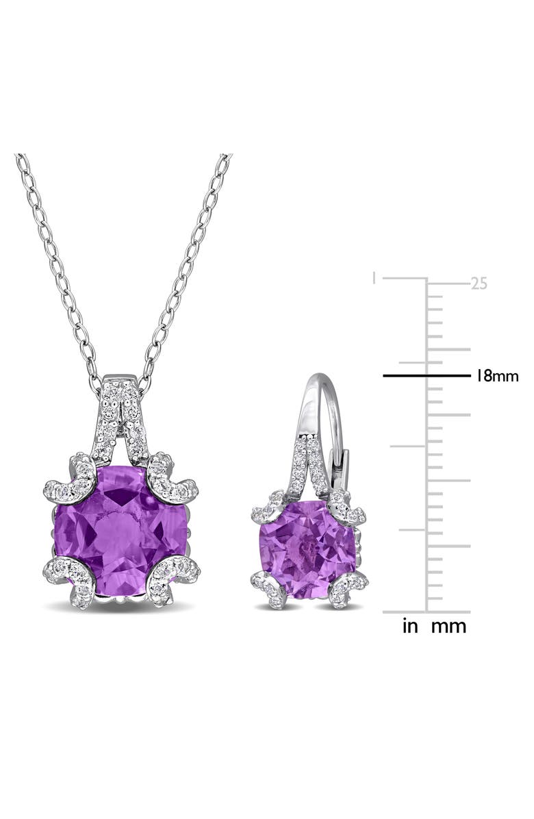 DELMAR Amethyst Necklace & Earrings Set, Alternate, color, Purple