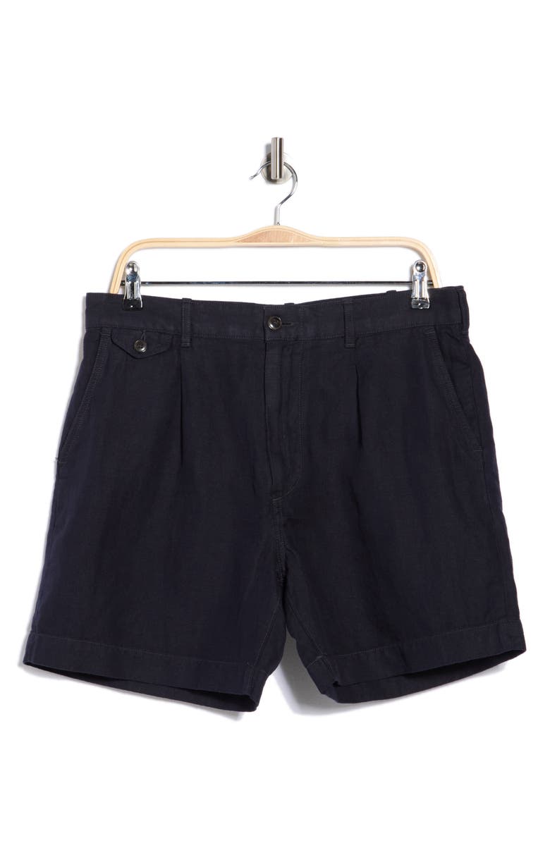 BUCK MASON Capitola Linen Blend Shorts, Main, color, Dress Navy