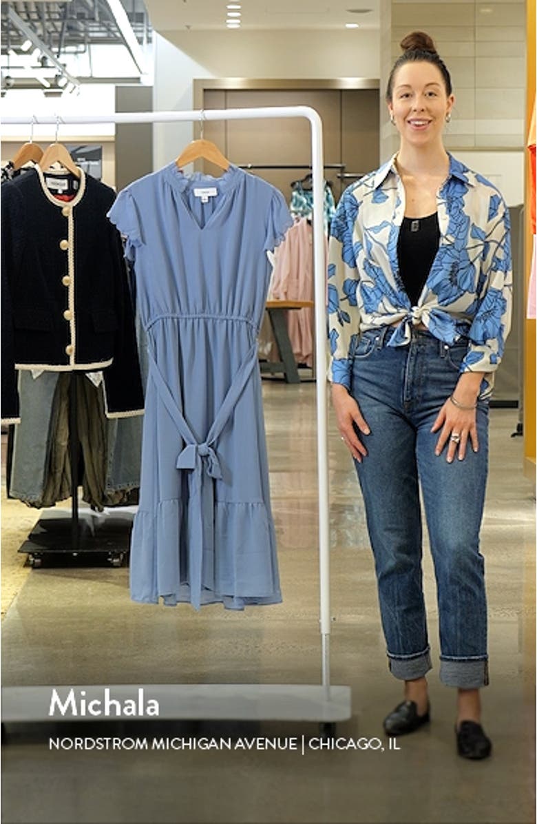 Scallop Trim Chiffon Midi Dress, sales video thumbnail