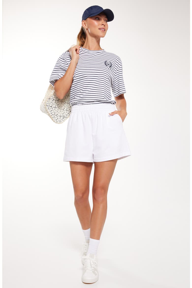 Courtside French Terry Shorts, Alternate, color, WHITE