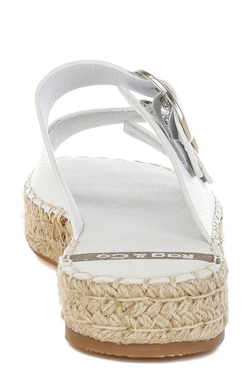 Rag & Co Palala Espadrille Slide Sandal In White