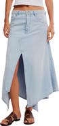 Free People Aquarius Handkerchief Denim Skirt