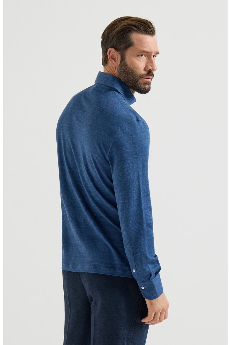 Jersey polo shirt, Alternate, color, Denim