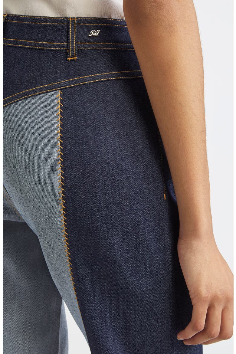 Francine Contrast Wide Leg Jeans, Alternate, color, INDIGO