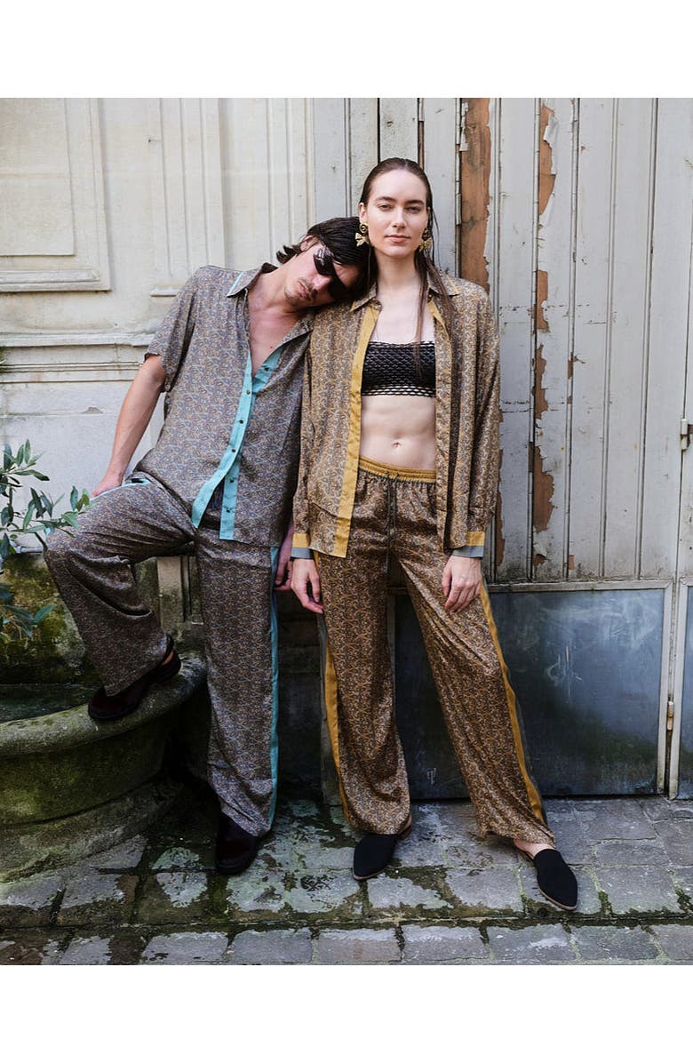 Monzlapur Paisley Motif Pant with Stripe, Alternate, color, Mustard