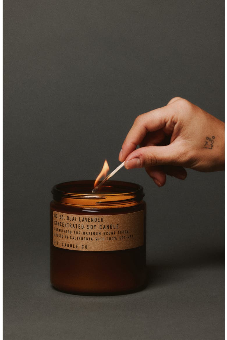Ojai Lavender Large Concentrated Candle, Alternate, color, BROWN