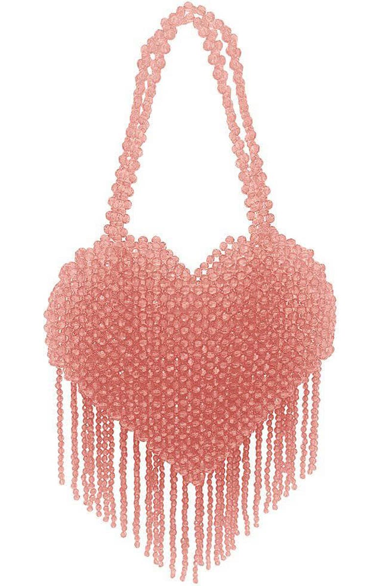 Lola + The Boys Beaded Fringe Love Purse, Main, color,