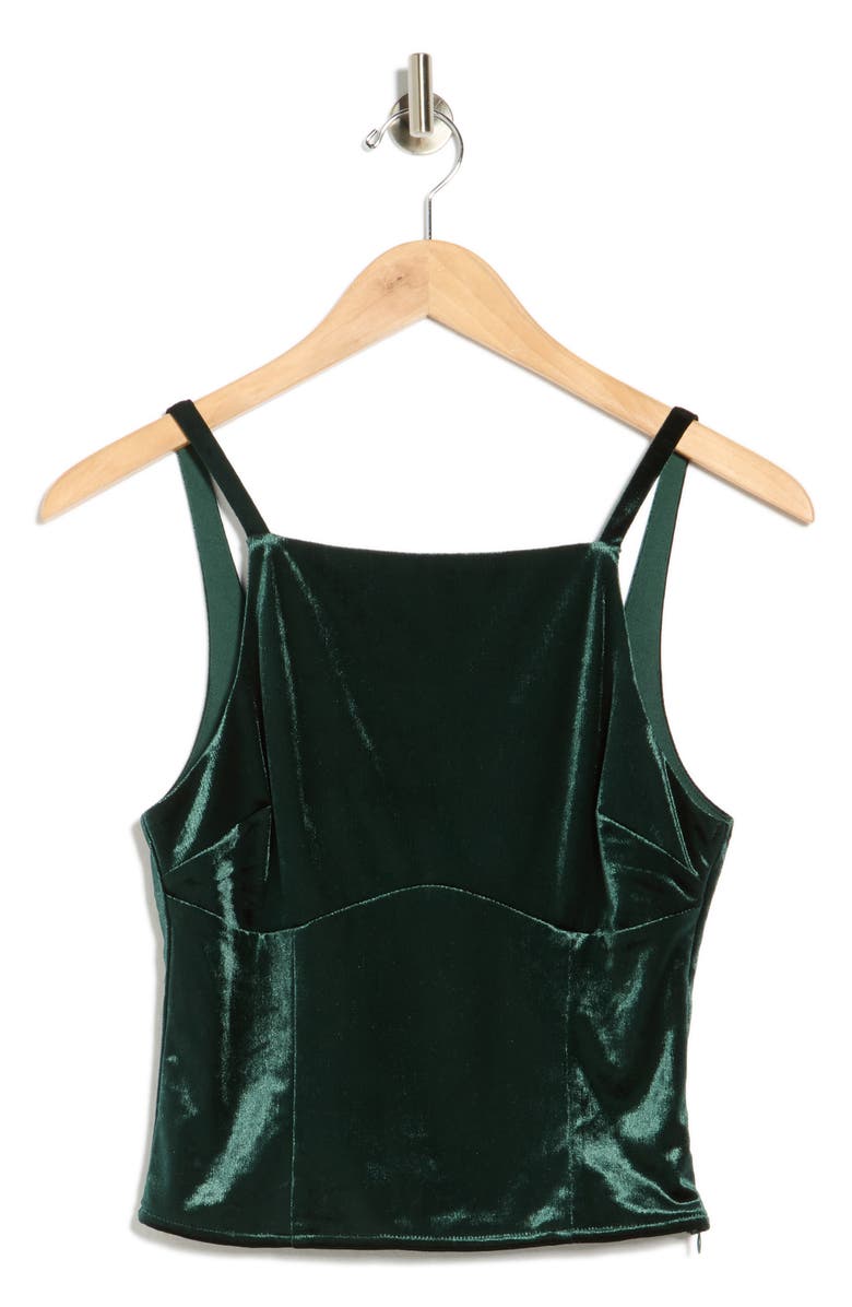 LE LIS Bow Velvet Tank, Alternate, color, Green