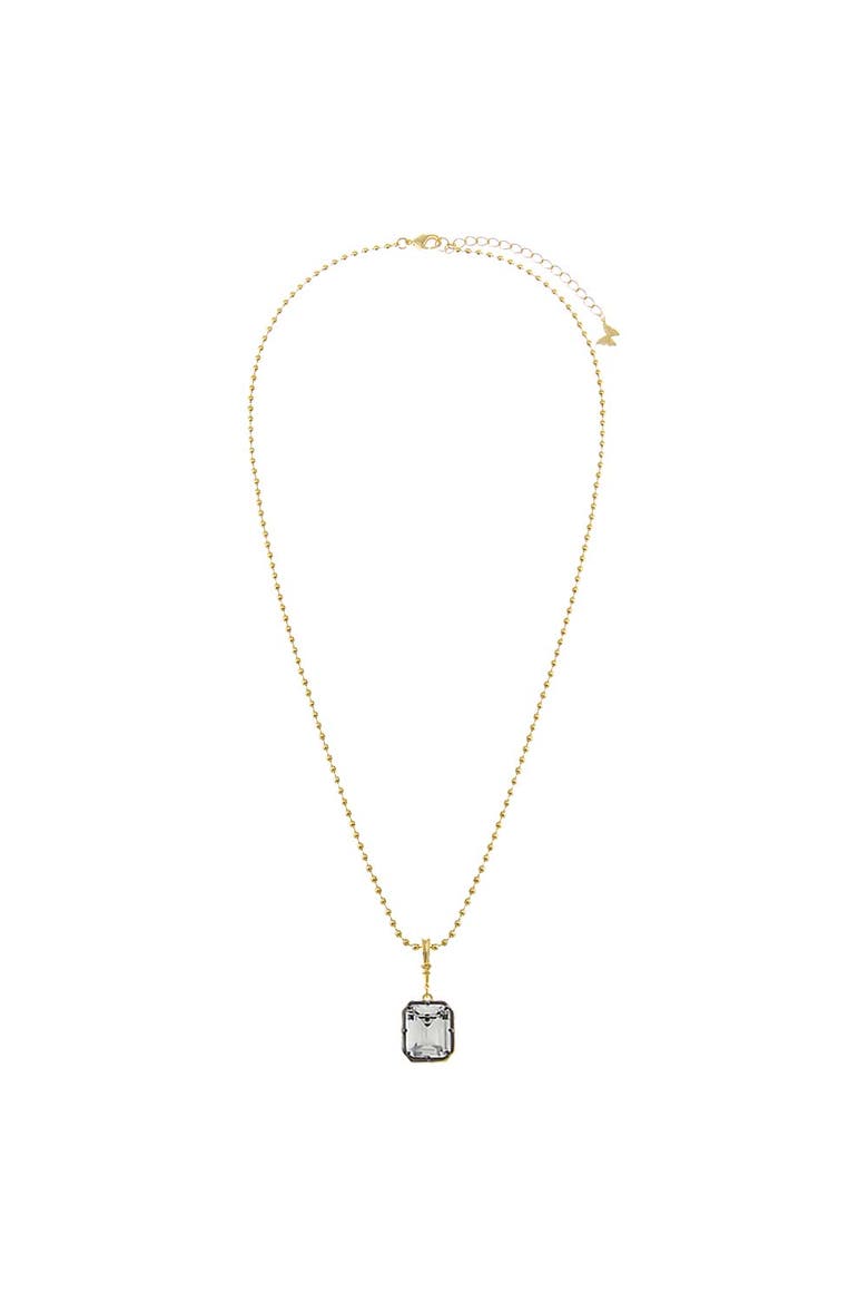 CZ Emerald Encased Statement Necklace Charm, Alternate, color, Gold