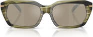 Michael Kors Lake Tahoe 54mm Mirrored Rectangular Sunglasses