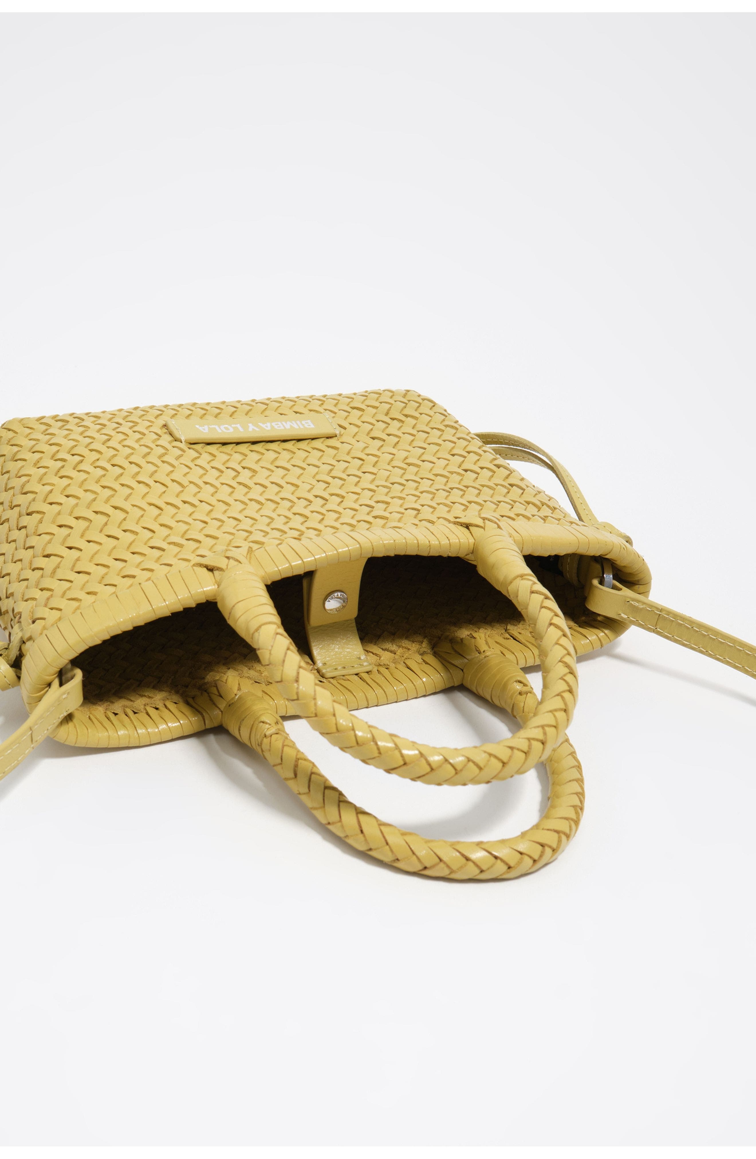 Plaited Leather XS Bag, Alternate, color, LIGHT YELLOW