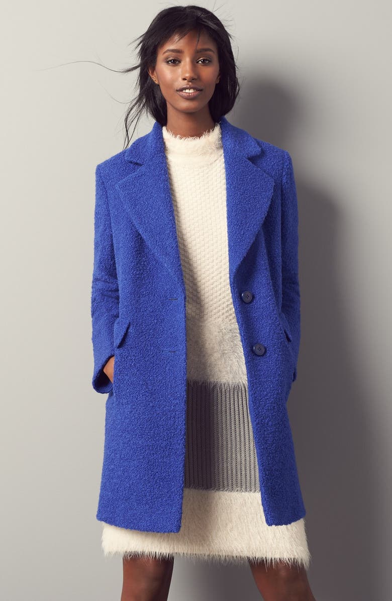 DKNY Bouclé Reefer Coat, Alternate, color, 