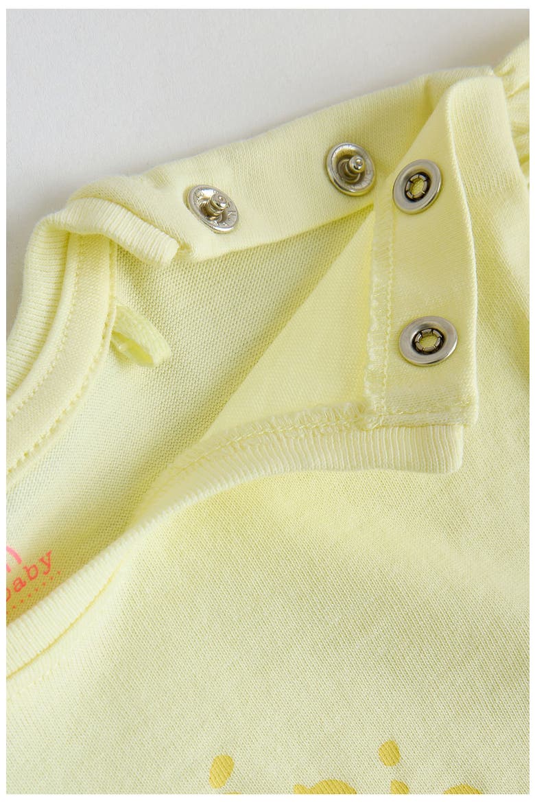 Ma Cherie Graphic Cotton T-Shirt & Gingham Pants Set, Alternate, color, YELLOW