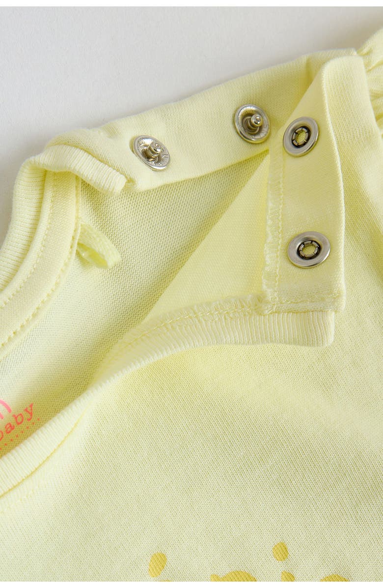 NEXT Ma Cherie Graphic Cotton T-Shirt & Gingham Pants Set, Alternate, color, Yellow