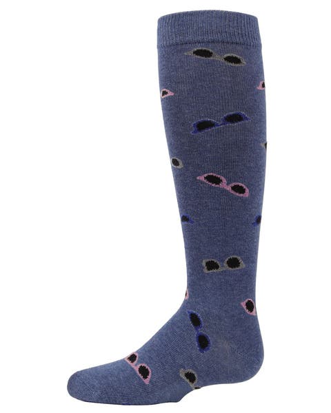 Glitzy Sunglasses Knee-High Socks