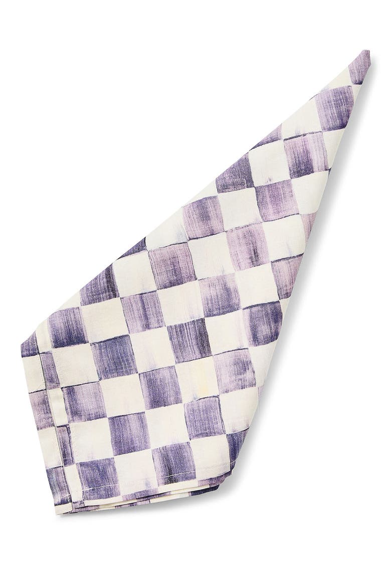 Violet Check Napkin, Main, color, VIOLET