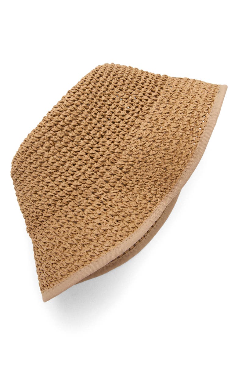 MANGO Crochet Bucket Hat, Alternate, color, Beige