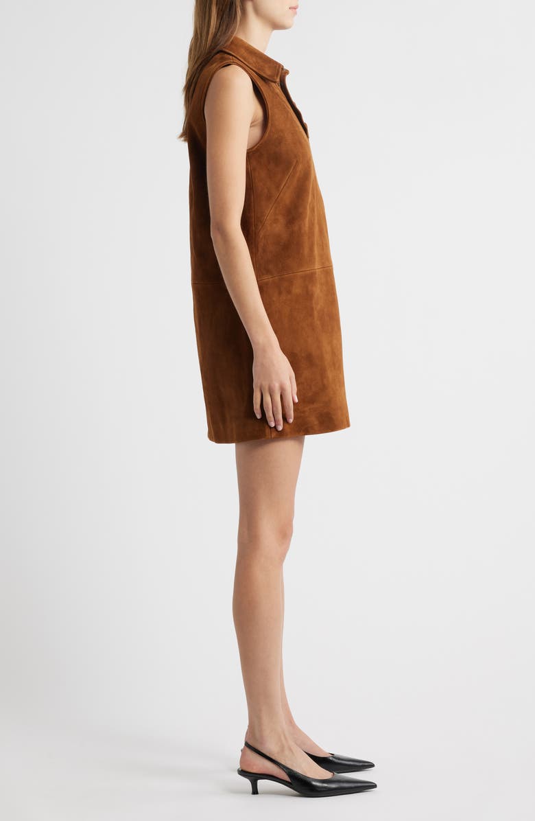 FRAME The City Suede Sleeveless Dress, Alternate, color, Sepia