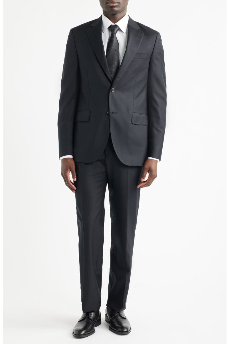 Flynn Classic Fit Black Wool Suit, Main, color, BLACK
