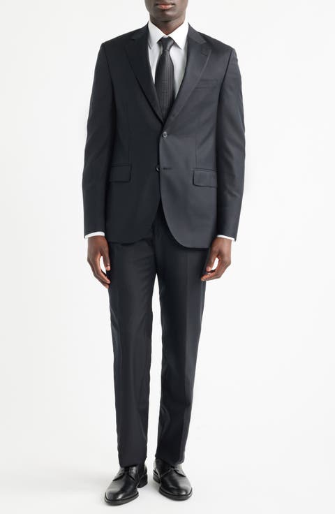 Flynn Classic Fit Black Wool Suit