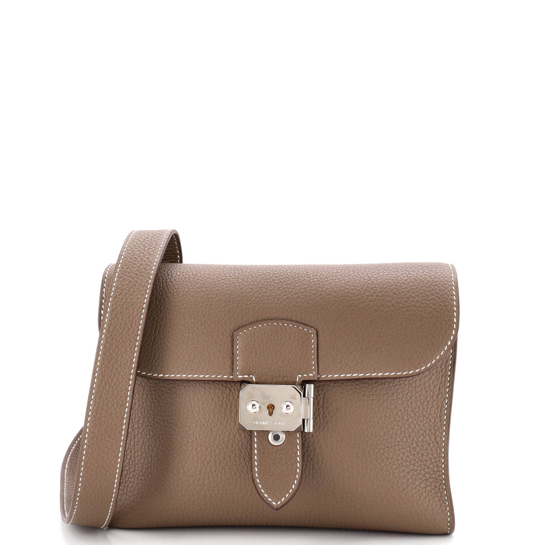 Pre-Owned Hermes Sac a Depeches Messenger Bag Togo 21, Main, color, Etoupe
