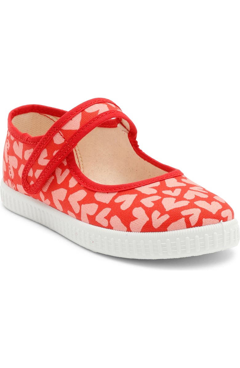 Mini Boden Kids' Canvas Mary Jane Flat, Main, color, Hearts