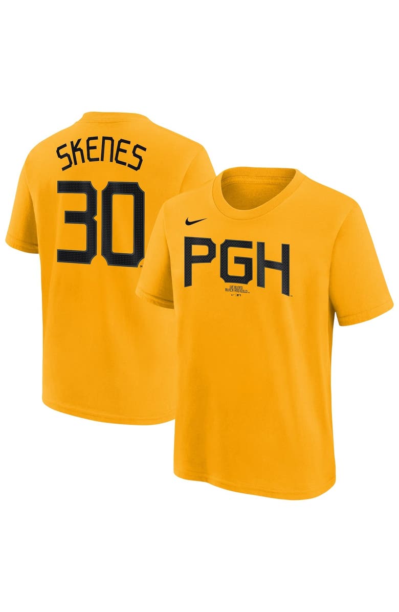 Nike Youth Nike Paul Skenes Gold Pittsburgh Pirates Fuse City Connect Name & Number T-Shirt, Main, color, Gold