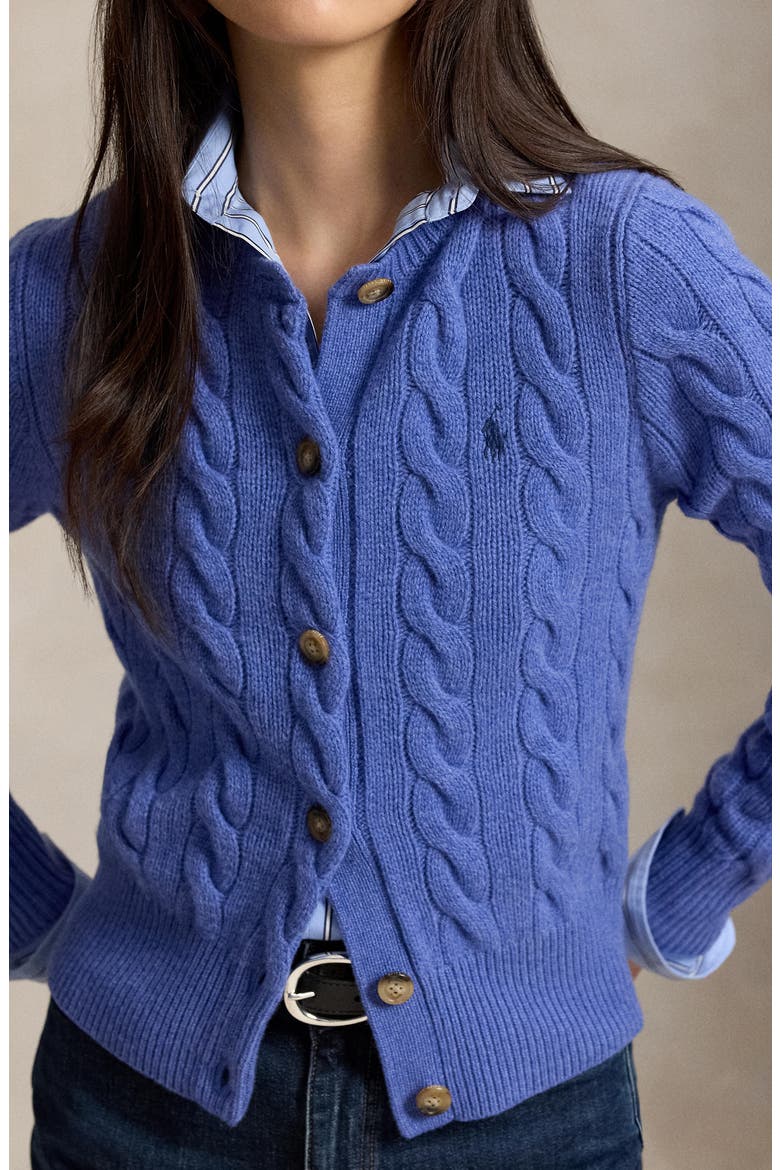Wool & Cashmere Cardigan, Alternate, color, BLUE