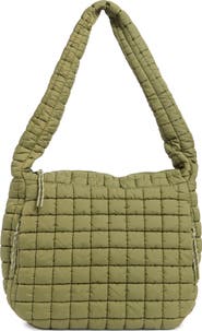 URBAN EXPRESSIONS HANDBAGS Square Quilt Nylon Hobo Bag