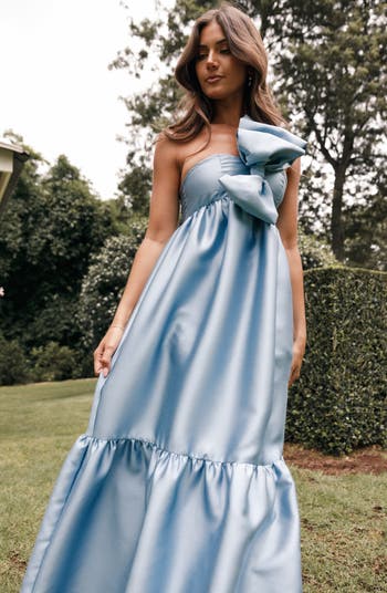 Betina Bow One-Shoulder Gown
