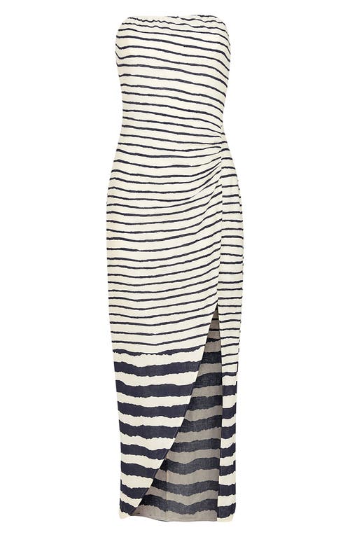 Vix Paula Hermanny Symphonie Strapless Linen Blend Cover-up Dress