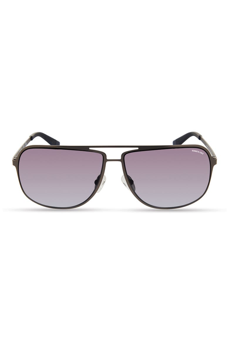 64mm Gradient Pilot Sunglasses, Main, color, MATTE GUNMETAL / GRADIENT